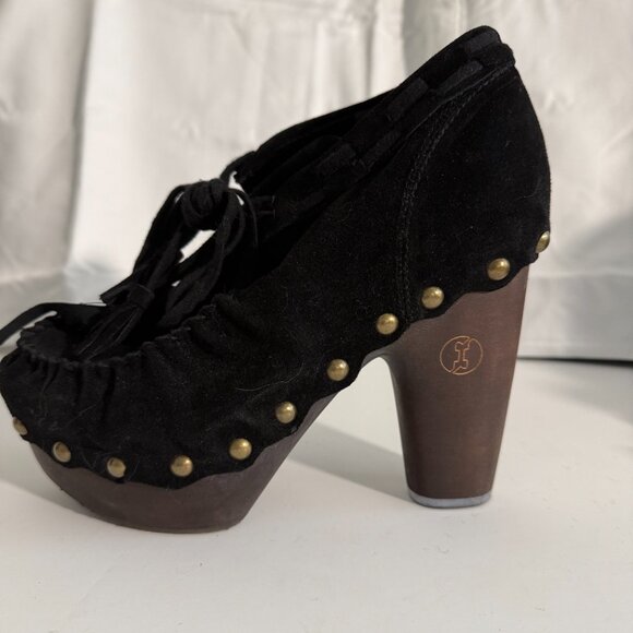 Flogg Black Suede Platform Clogs | Women’s 6.5 - Picture 5 of 11